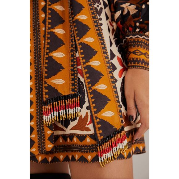 Farm Rio Tapestry Garden Multicolor V Neckline Mini Dress - Picture 5 of 9